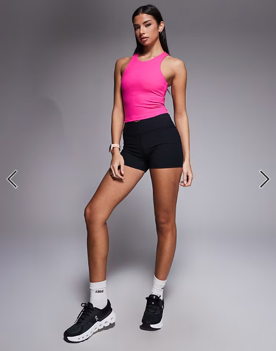 4505 Icon soft touch racer back vest with inner bra and removable padding in hot pink