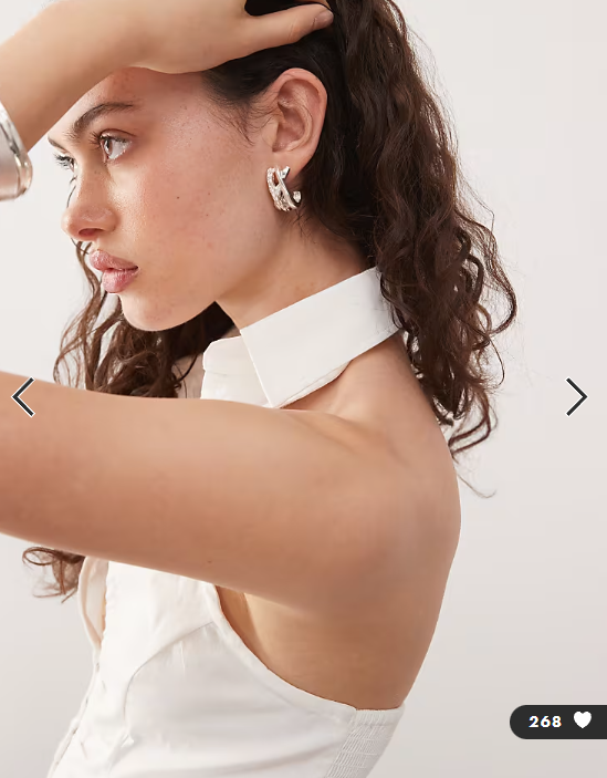 COLLUSION halter neck shirt top in white