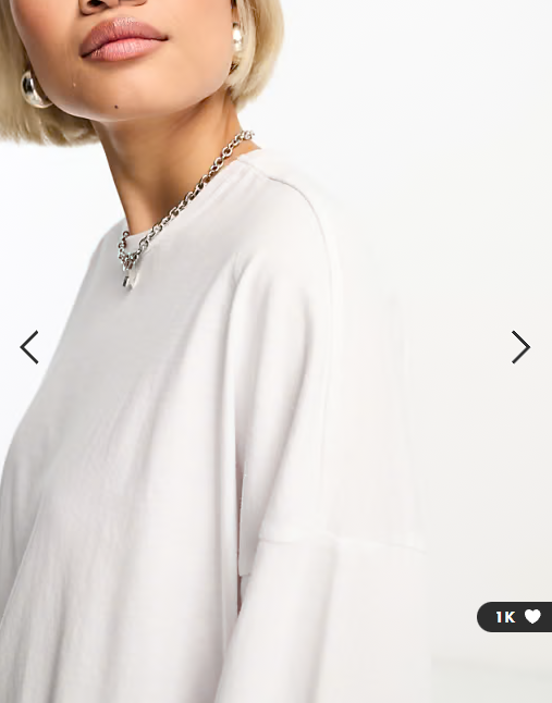 ONLY oversized long sleeve t-shirt in white