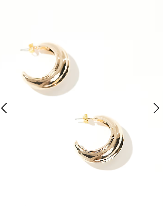 Pieces ridged chunky hoop earrings in gold