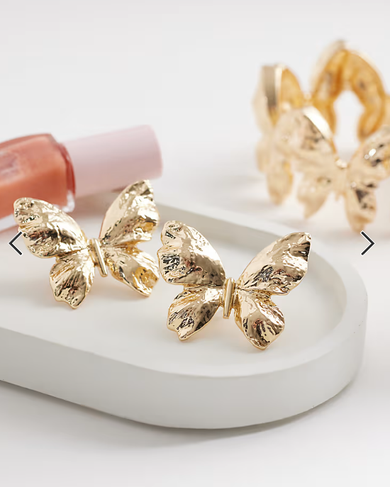 ALDO luanne butter-fly hammered earring with in gold