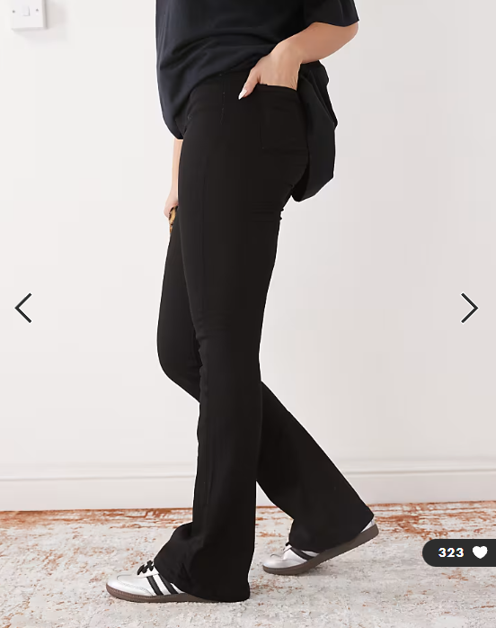 Noisy May Sallie high rise slim flare jeans in black