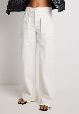 Na-kd - Low Waist Cotton Cargo Pants