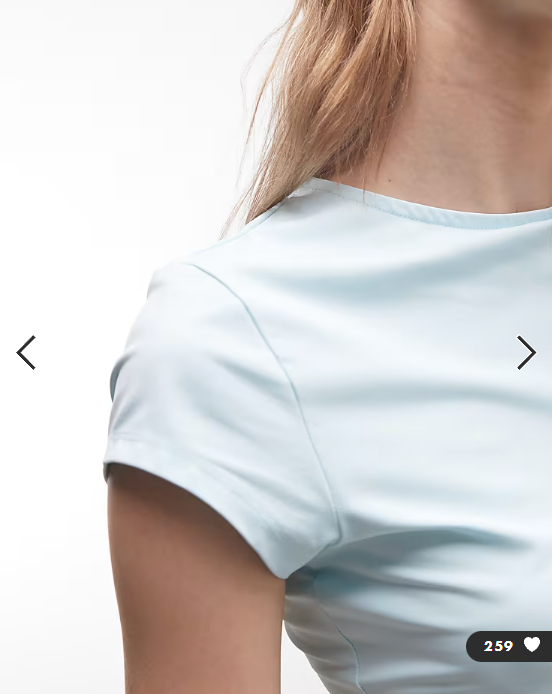 ASOS DESIGN polyamide slinky baby tee in light blue