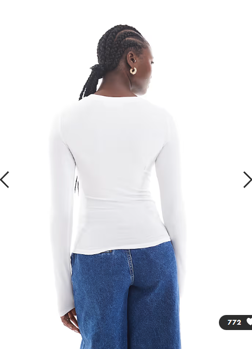 Cotton On long sleeve crew top in white