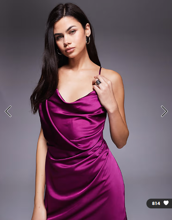 TFNC satin draped neck cross back maxi dress in plum