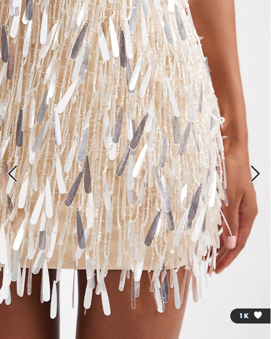 Asos Design Curved Neck allover Embellished