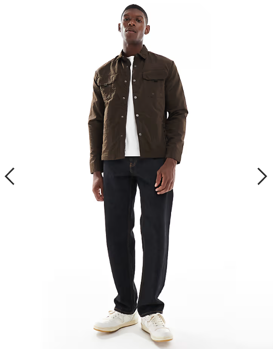 Brave Soul lightweight shacket in chocolate brown