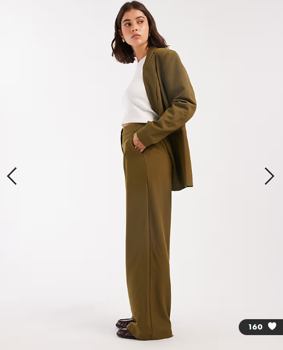 ASOS DESIGN tailored relaxed straight leg trousers in khaki