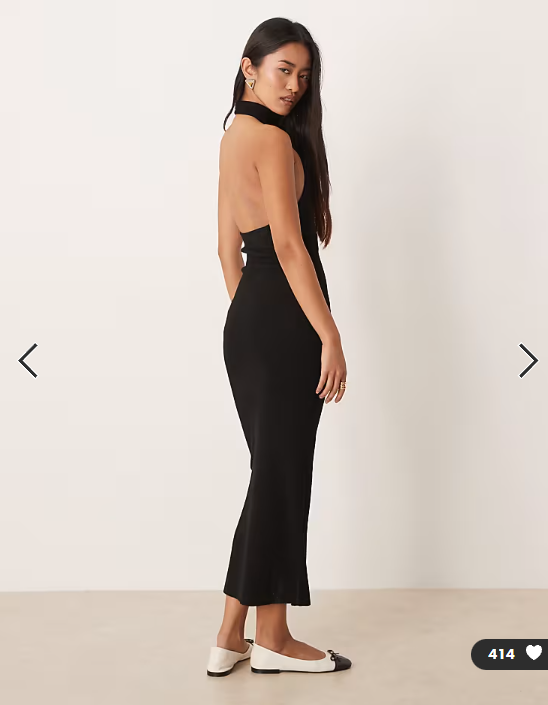 Gina Tricot sleeveless knit turtleneck maxi dress in black