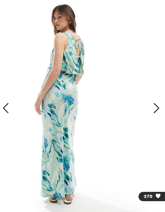 Vero Moda v-neck open back maxi dress in abstract blue print