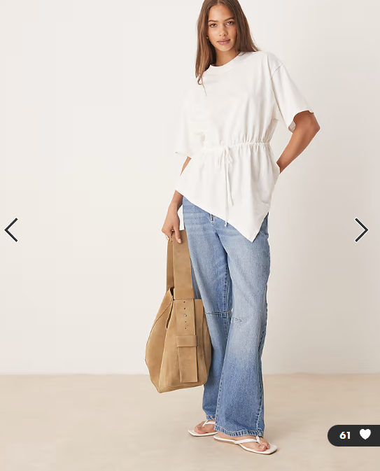 ASOS DESIGN tie side detail t-shirt in white