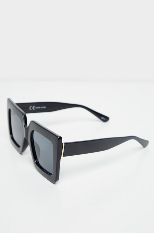 Black Square Oversized Frame Sunglasses