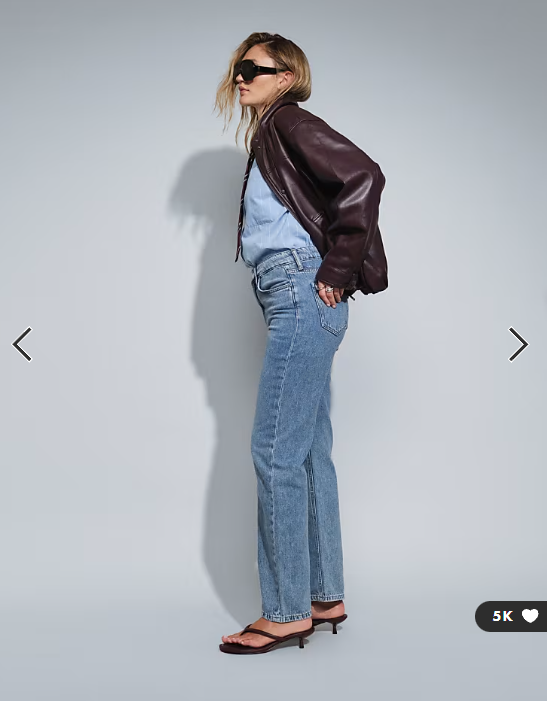 Mango Matilda straight leg jeans in light blue