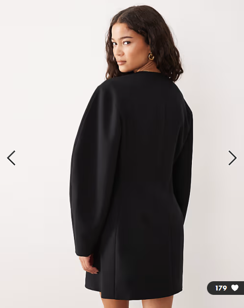 ASOS DESIGN cacoon sleeve blazer dress in black
