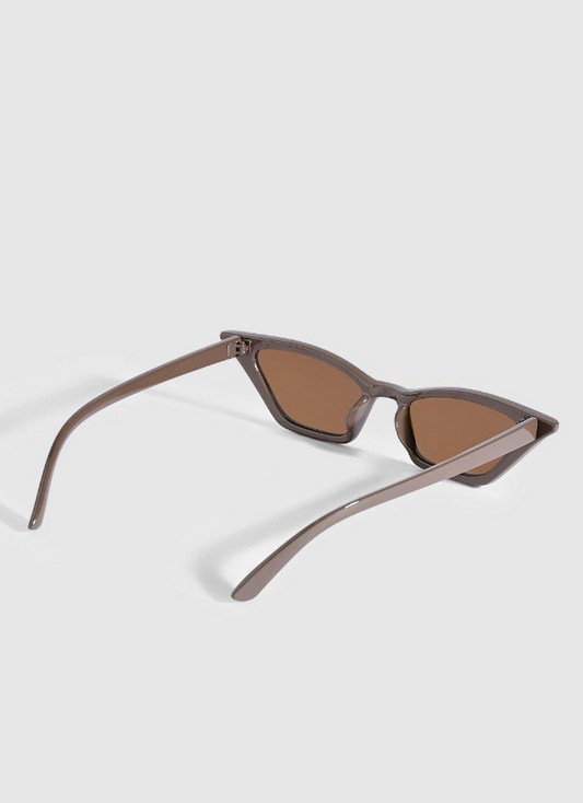 Dark Brown Thin Cat Eye Sunglasses