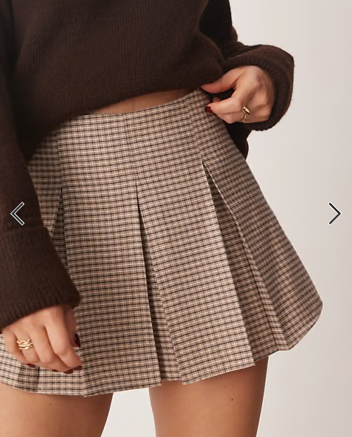 ASOS DESIGN pleated mini skirt in check