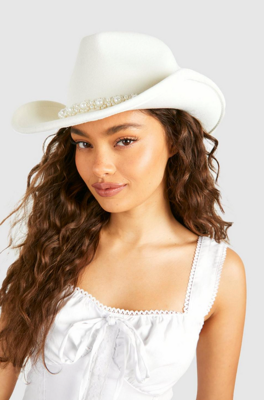 Pearl Detail Western Cowboy Hat