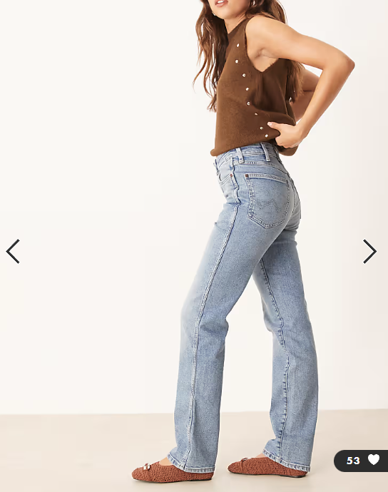 Asos - Wrangler - Straight fit jeans in light blue acid wash