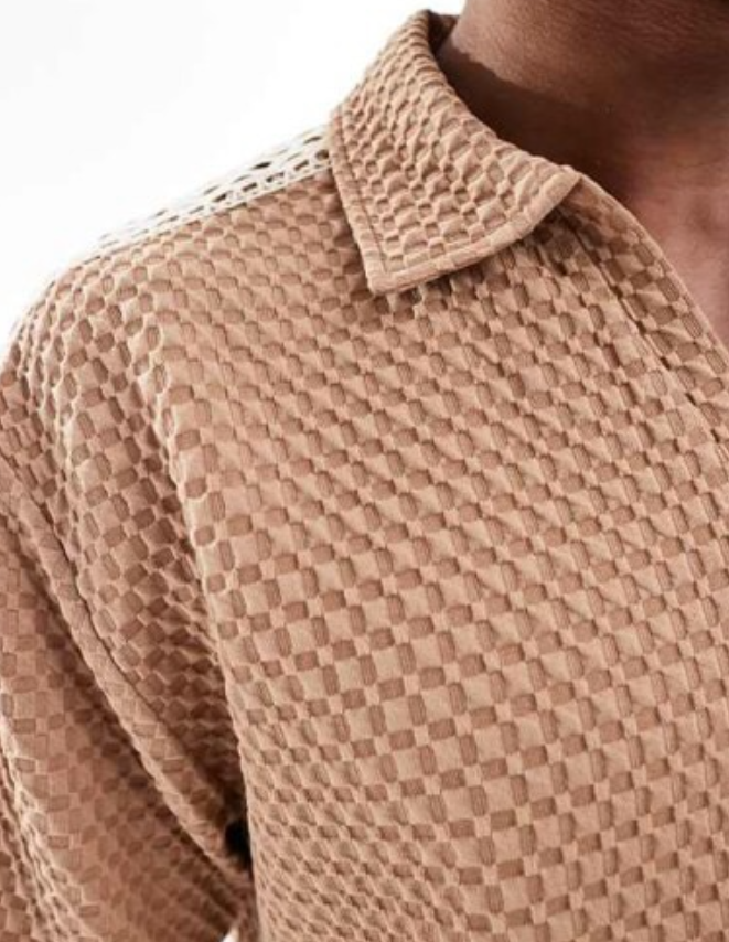 Asos - relaxed boxy polo shirt with lace