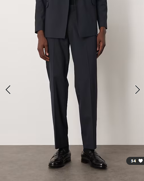 ASOS DESIGN straight pinstripe suit trousers in navy