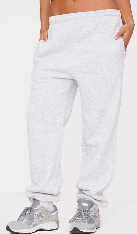 Ash Grey Sweat Cuffed High Waist Sweatpants