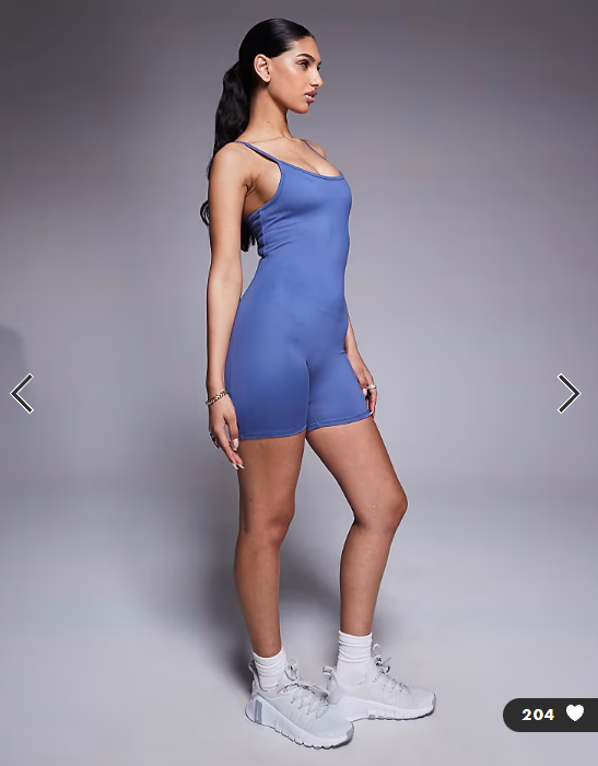 4505 soft touch strappy romper with inner bra in china blue