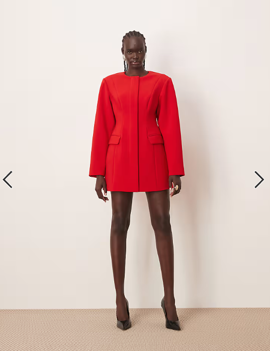 Arrange - cinched waist blazer dress in red