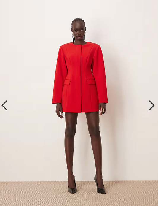 Arrange - cinched waist blazer dress in red