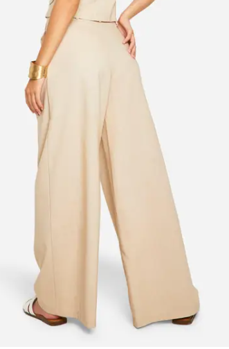 boohoo Linen Look Pleated Trouser