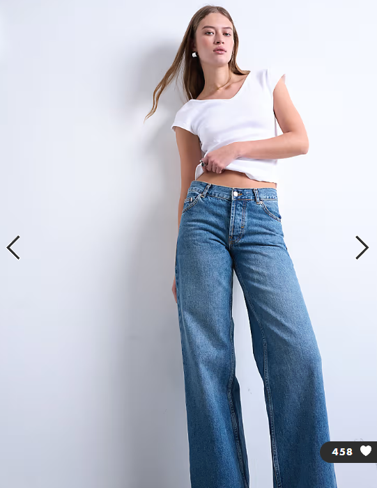 Topshop Ember low rise straight leg jean in vintage blue