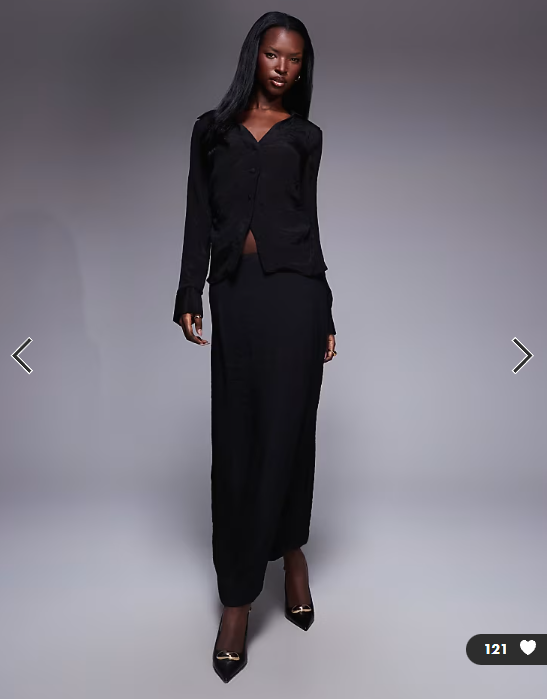 Asos - sheer crinkle long sleeve shirt black