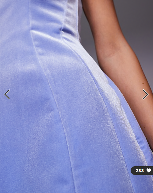 ASOS DESIGN velvet square neck seam detail mini dress in ice blue