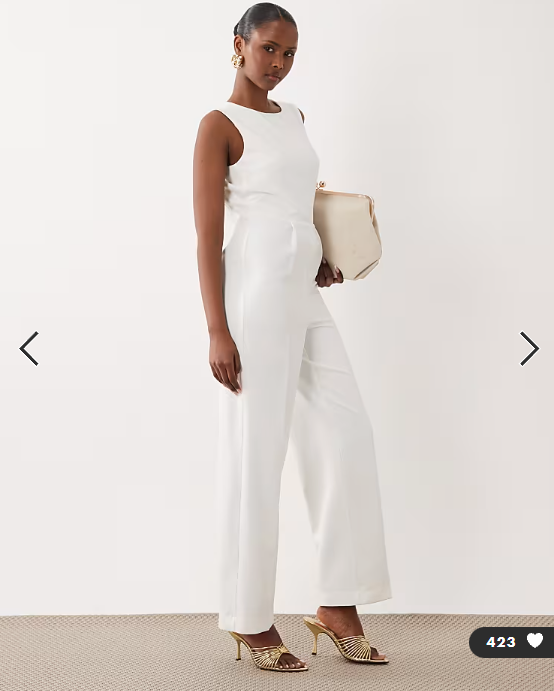 Vila sleeveless woven jumpsuit with keyhole back in white