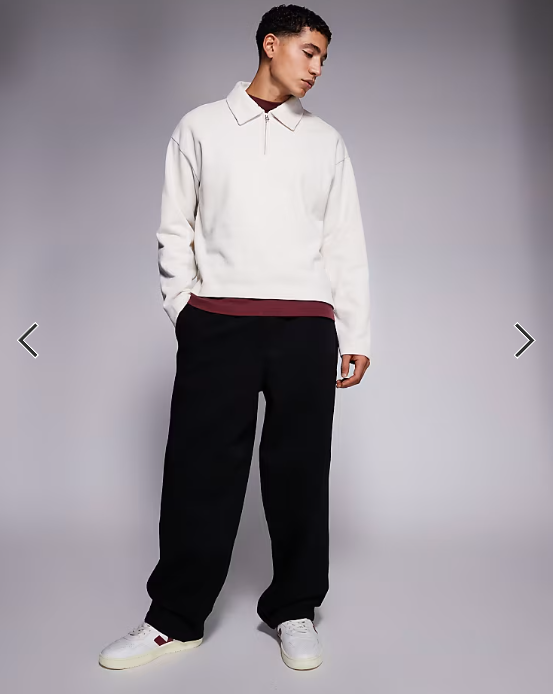 ADPT wide fit joggers in black