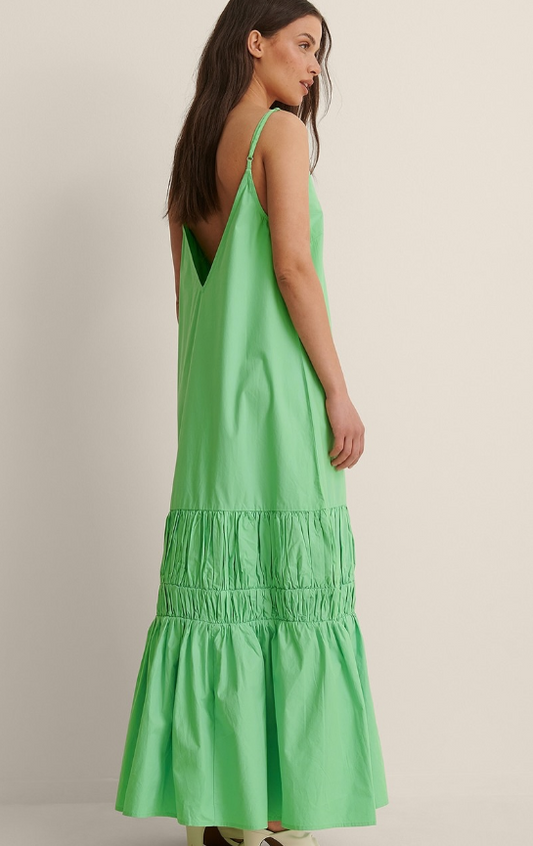 NAKD - Derp back strap dress green