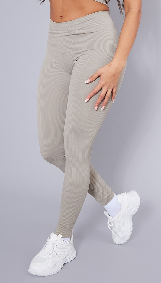 Shape Moss Grey Snatched Rib Leggings