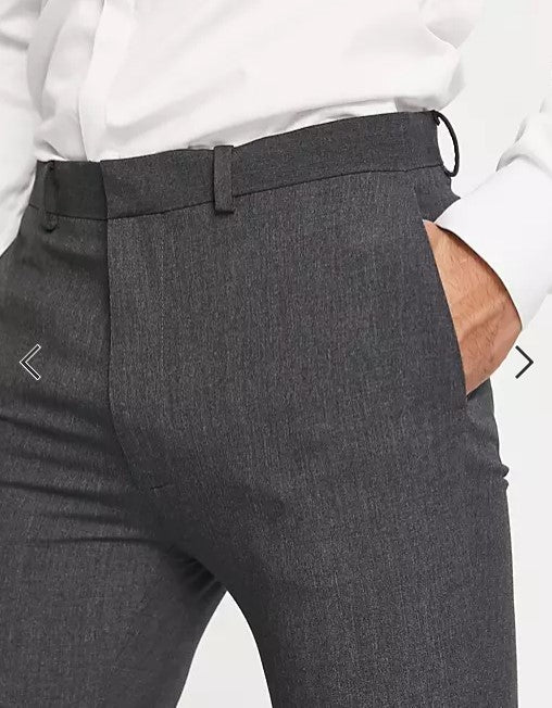 Super Skinny Smart Trouser In Charcoal