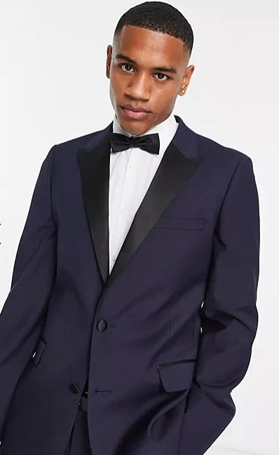 Skinny Tuxedo In Navy Suit Jacket