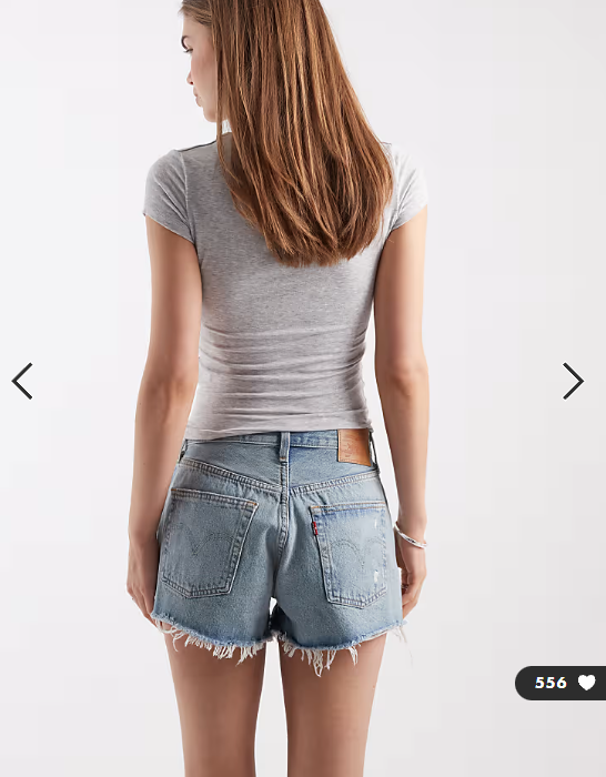 Levi's 501 originele denimshorts met lichte wassing