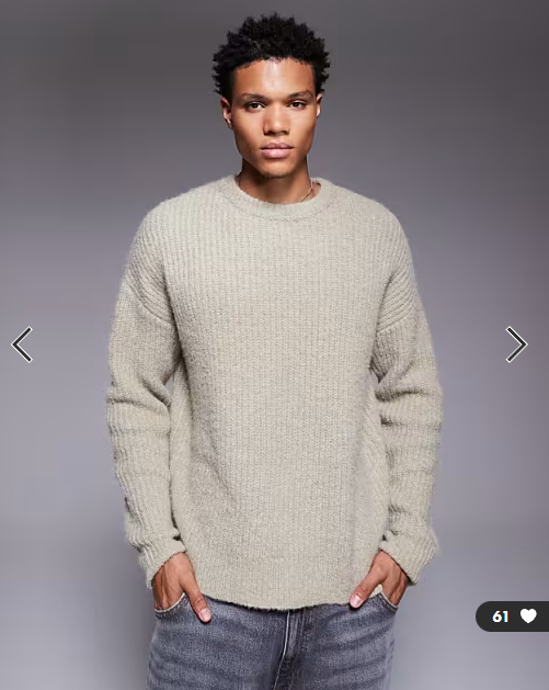ASOS DESIGN relaxed knit crew neck sweater in sage green