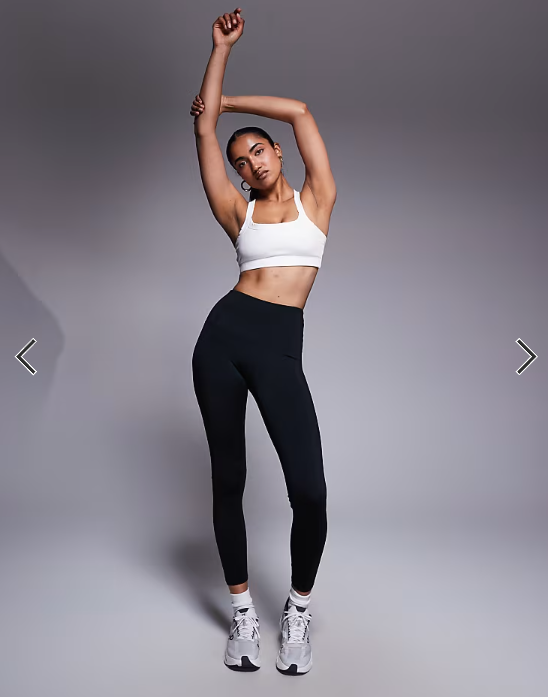 4505 Icon soft touch medium support soft touch square neck sports bra in white