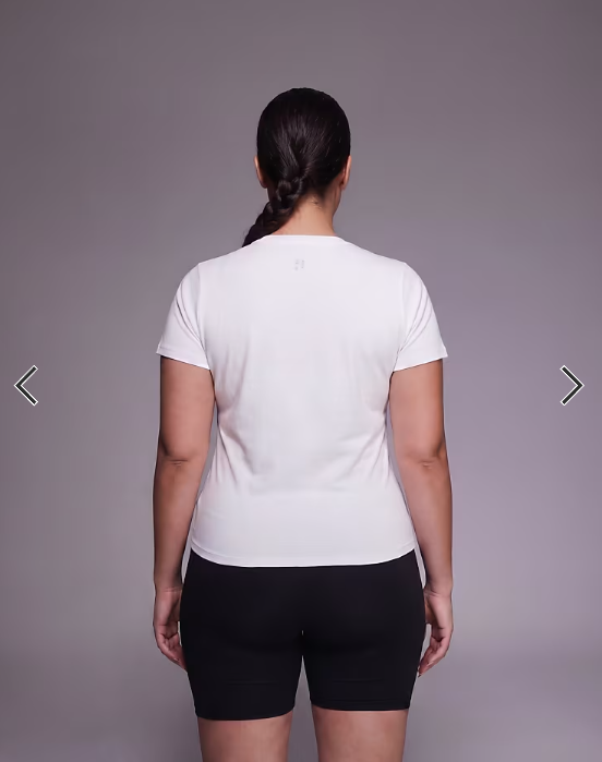 4505 Curve fitted cotton everyday t-shirt with quick dry finish in white