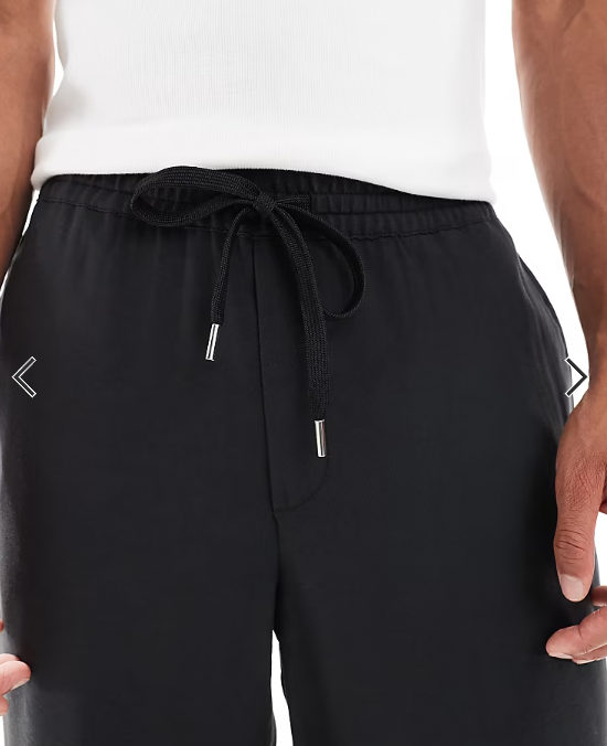 ASOS DESIGN wide leg trouser with elasticated waistband in black
