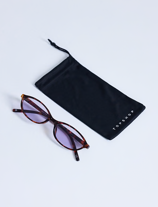 Topshop lanzarote oval sunglasses in tortoise