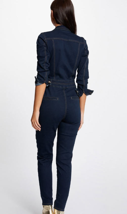 Morgan - 241-Pchance - Navy Dejim Jumpsuit.