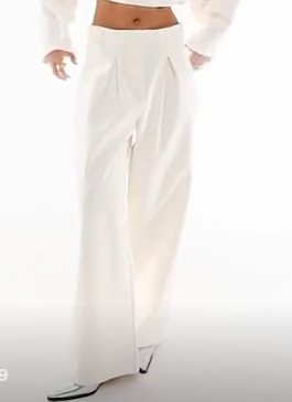 Asos design cocoon trousers with front pleat in white