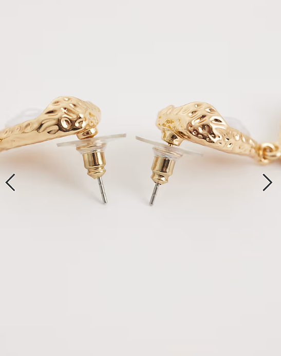 DesignB London irregular pearl drop earrings in gold