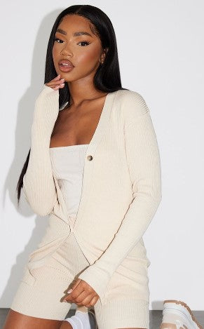 Stone Ribbed Midi Knit Cardi