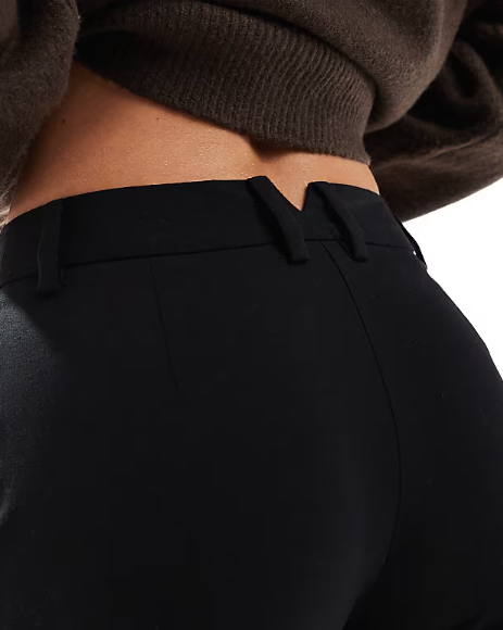 ASOS DESIGN Petite tailored slim straight trousers in black